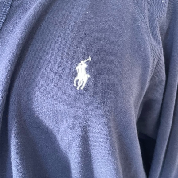 POLO RALPH LAUREN Navy Blue White Oversized Crewneck Sweatshirt Classic Size XL - Picture 4 of 10